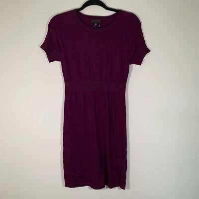 Worthington платье женщин маленький фиолетовый короткий рукав вязаный мини-платье круглый вырез - Изображение 1 из 4