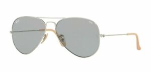 Brand New Ray-Ban RB3025 9065/5 Silver & Beige / Light Grey Tinted Sunglasses