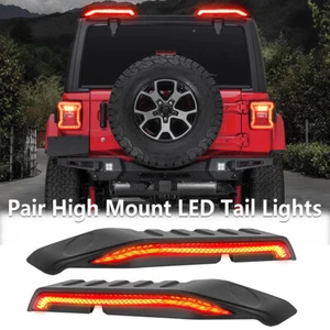 2X LED High Roof Mount Brake Turn Reverse Tail Lights For 18-23 Jeep Wrangler JL - Picture 1 of 8