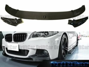 FITS 11-16 BMW F10 F11 5-SERIES M-SPORT BUMPER CARBON FIBER PERFORMANCE 3PCS LIP - Picture 1 of 4
