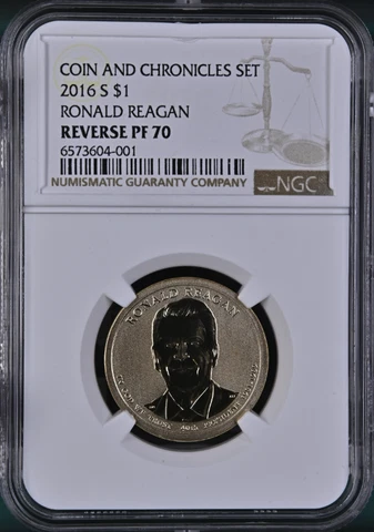 2016 Coin and Chronicles Ronald Reagan $1 NGC REVERSE PROOF PF 70 Cover