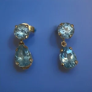 Pendientes colgantes de topacio de oro de 9 quilates - Imagen 1 de 5