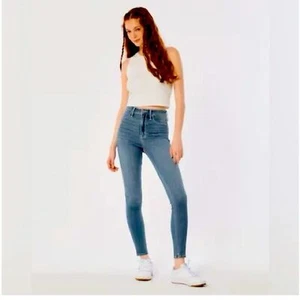 Hollister High Rise Super Skinny Denim Talla 5S W27 L26 Azul Vaquero Suave Elástico - Imagen 1 de 7