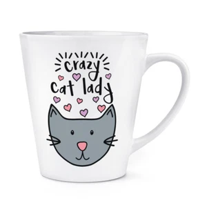 Luna Crazy Cat Lady 12oz Latte Mug Cup - Funny Kitten - Picture 1 of 1
