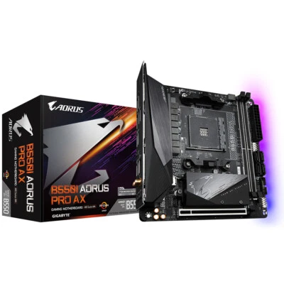 Gigabyte AMD B550 Aorus Pro AX AM4 Mini ITX DDR4-SDRAM Motherboard - Imagen 1 de 4