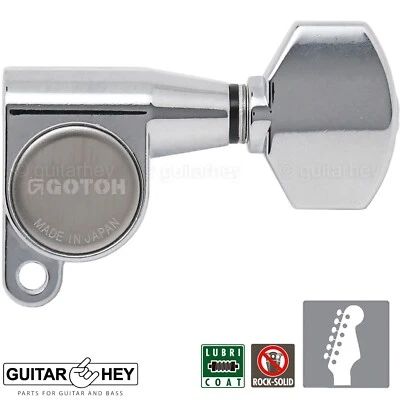 NEW Gotoh SG360-07 Schaller Style Mini Tuners 6 In-Line Tuning Keys Set - CHROME - Image 1 of 4