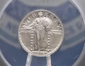 1918 "S" Standing Liberty Quarter 25c ANACS EF45 #193 XF Extra Fine ECC&C, Inc. - Picture 1 of 5