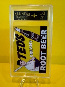 Ted Williams Ted's Root Beer Ad with Faksimile Autograph Mint 10 Graded Encased - Bild 1 von 1