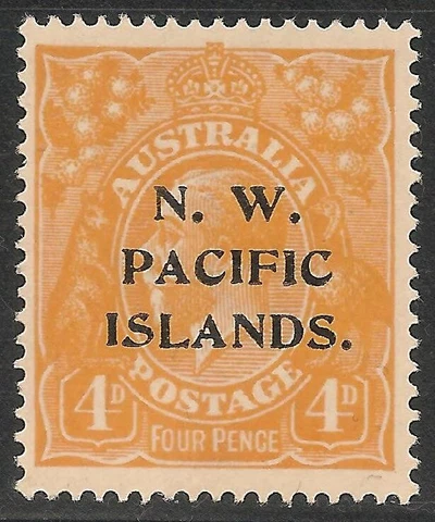 North West Pacific Islands #16 (A4) (SG #70) VF MINT LH - 1915 4p King George V Cover