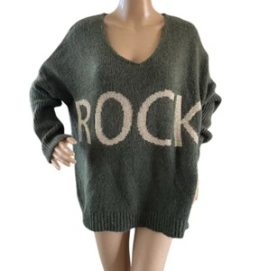 Made in Italy Lagenlook Oversize Sweater Green Womens One Size - Picture 1 of 5