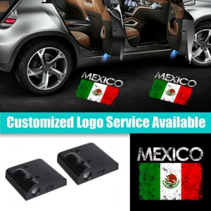 2pcs Mexican Flag Logo Car Laser Infrared Wireless LED Projection Welcome Light - Picture 1 of 7