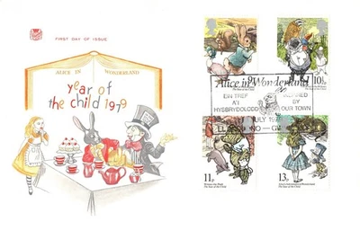 GB 1979 FDC Year of Child Alice in Wonderland Llandudno Gwynedd Stuart Cover - Image 1 of 2