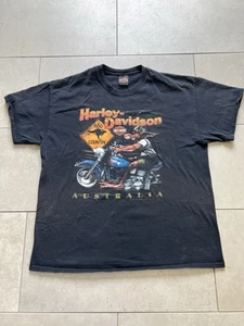 Vintage Harley Davidson Australia Kangaroo Faded Distressed Motorcycle Shirt XL - Picture 1 of 13