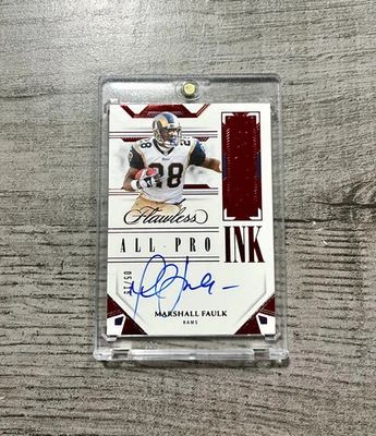 2023 Panini Flawless Marshall Faulk #API-MFK Red Ruby Auto SP #/15 Rams - Image 1 of 2