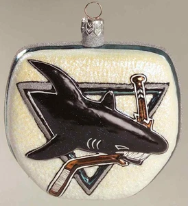 Slavic Treasures NHL Blown Glass Ornaments San Jose Sharks - No Box 5559032 - Picture 1 of 1