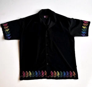 Vintage Grateful Dead Dancing Skeletons Dragonfly Button Up Shirt XL Hard Rock - Picture 1 of 8