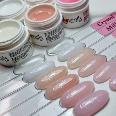 LOVENAILS No-File Builder Gel Aufbaugel Clear, Rose für Nägel Nageldesign Modellage