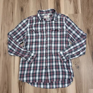 Fjallraven Men’s Button Up Shirt Size Large Red Blue Plaid Comfort Long Sleeve - Picture 1 of 11