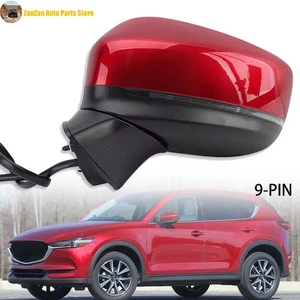 Specchio retrovisore portiera lato sinistro riscaldato con luce punto cieco per Mazda CX-5 2017-2019 rosso - Foto 1 di 11