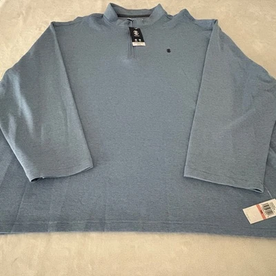 IZOD Luxury 1/4 Zip Pullover Golf Sweater Mens Size 3XB (Big) Lite Blue NWT - Image 1 of 4