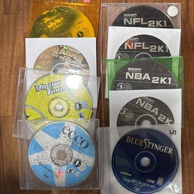 LOT OF 9 SEGA DREAMCAST GAMES, DISCS ONLY (UNTESTED) tomb raider ecco stinger nb
