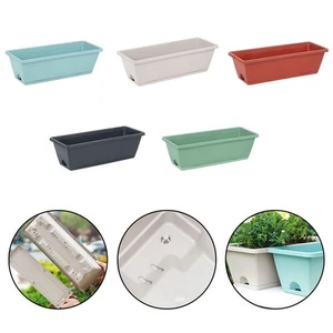 4PCS Rectangular Plastic Window Boxes for Flower and Vegetable Planting - Picture 1 of 31