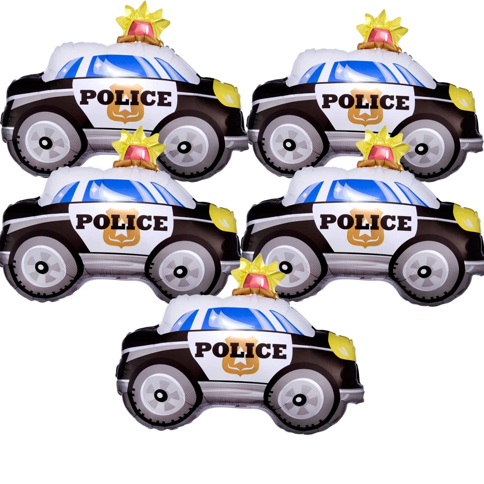 5 Pack On the Road Police Car Foil Balloon S40 Standard Shape Party Decor - Image 1 of 1