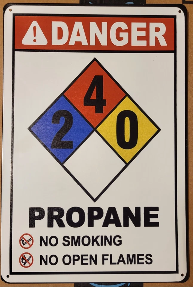 Letrero de hojalata retro de propano Danger 8x12  Foto 1 de 1