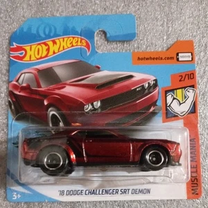 Hot Wheels Short Card 2019 - Super Treasure Hunt Dodge Challenger SRT Demon Red - Picture 1 of 8