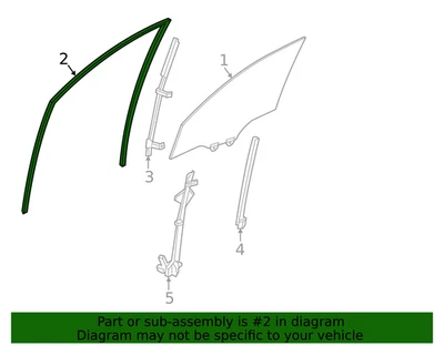 Acura MDX 2022-2025 genuino puerta delantera izquierda canal de funcionamiento de vidrio OEM 72275-TYA-A01 Foto 1 de 2