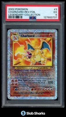 2002 POKEMON LEGENDARY COLLECTION #3/110 CHARIZARD REVERSE FOIL PSA 5 - Image 1 of 4