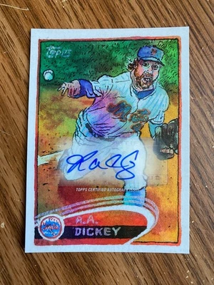 R.A. Dickey Auto 20/25 2025 Topps Shoebox Treasures Andy Friedman Rainbow Foil Foto 1 de 2