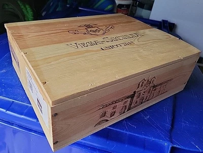 Vega Sicilia Unico 2013 3 Bottle Wooden Wine Box Empty With Top Visible Logos - Photo 1/2