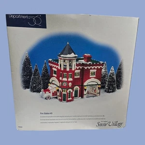 Department 56 Snow Village Fire Station No. 3 #54942 seltene Rarität EUC Retired Vintage - Bild 1 von 9