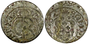 LIVONIA Riga CARL XI of Sweden (1660-1697)Silver 1662 Solidus VF KM#55 (22 239) - Picture 1 of 3