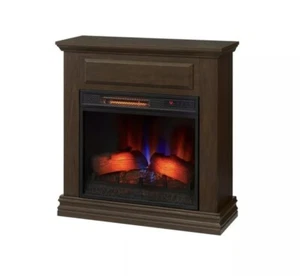 Stylewell Wheaton Freestanding 31" Infrared Electric Fireplace in Simply Brown - Picture 1 of 5