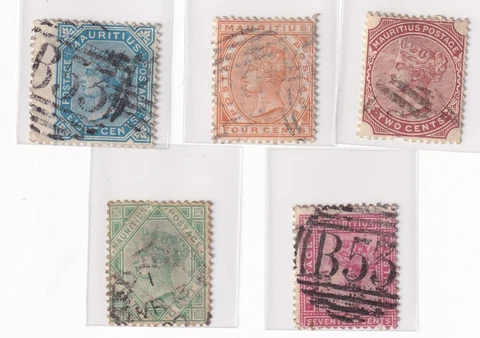 MAURITIUS stamps - 1879 -1880 Queen Victoria - Small Used Set Cover