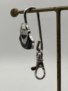 Alexx Inc Schlüsselfinder Geldbörse Haken Aufhänger silberfarben schwarz pink Kunststrasssteine - Bild 1 von 5