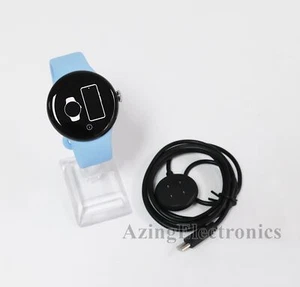 Google Pixel Watch 2 Wi-Fi 41mm Silver Aluminum Bay Band GA05032-US S Size Good - Zdjęcie 1 z 4