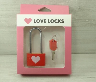 New Love Lock Padlock Wedding Engagement Aniversary Bridge Boyfriend Key - Image 1 of 4