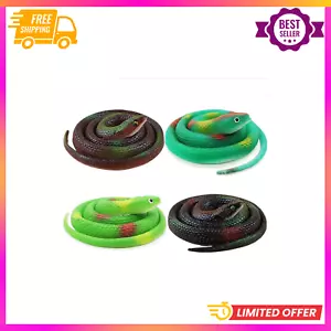 Realistic Rubber Snakes - 4 Pieces 29 Inch Fake Rubber Snake to Keep Birds Away - Picture 1 of 8