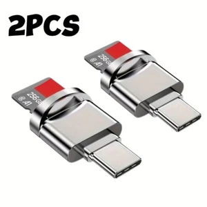2pcs Multi-function TF & SD Card Reader - USB-C & USB Adapter - Blue - Compatibl - Picture 1 of 7