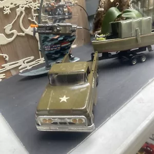 Tonka Army Truck And Tonka Boat Trailer With G.I . Joe Board Sailer Dude - Picture 1 of 16