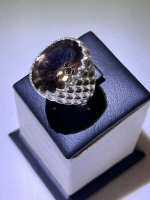 Anillo de plata 925 para hombre con topacio genuino elegancia joyería توباز ليزر مترش Foto 1 de 4