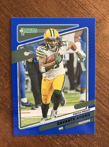 Davante Adams 2021 Donruss Press Proof Blue #158 Packers Las Vegas Raiders