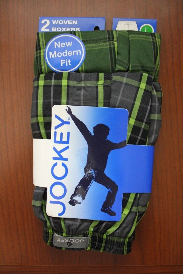 全新 带包装 男孩 JOCKEY 经典织布 拳击手 尺寸 M (10-12),L (14-16) 全新带标签 — 第 1/3 张图片