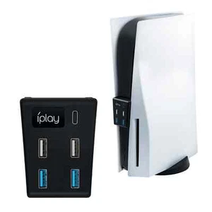 Schwarzer 5 Port USB Hub für die Playstation 5 Konsolen - Bild 1 von 10