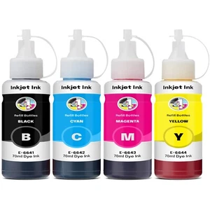 1 Set 4 Tintenflaschen T664 für Epson EcoTank ET-2600 L100 L220 L360 L386 L555 L1300 - Bild 1 von 8