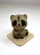 Miniature Raccoon Flocked Josef Original George Good Japan on Card Standing