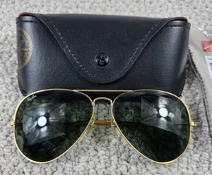 De colección. Gafas de sol Ray-Ban B&L Bausch & Lomb marco dorado lentes verdes aviador 62-14 mm - Imagen 1 de 7